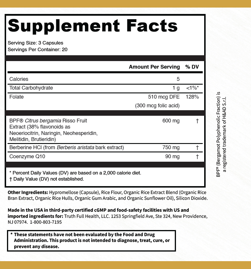 Supplement Facts panel on EVYLO dietary supplement bottle showing
serving size, ingredients, and nutritional information.