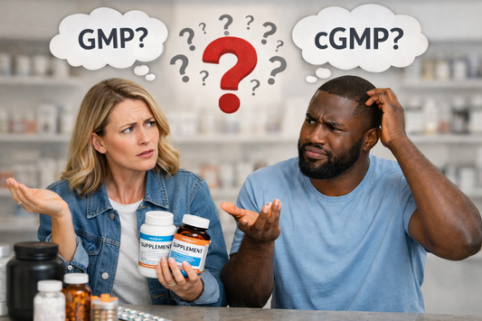 GMP vs cGMP for supplements explained — consumers confused about good manufacturing practices and supplement quality standards